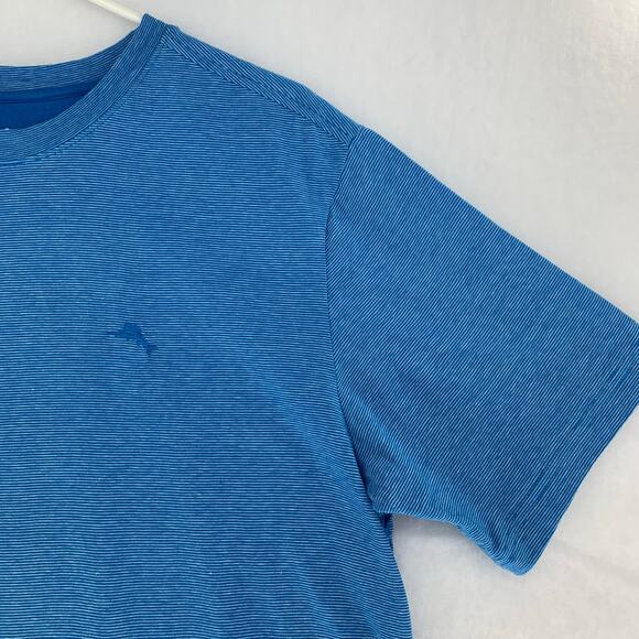 Tommy Bahama Blue White Stripe Short Sleeve T-Shirt Size M - Picture 8 of 16